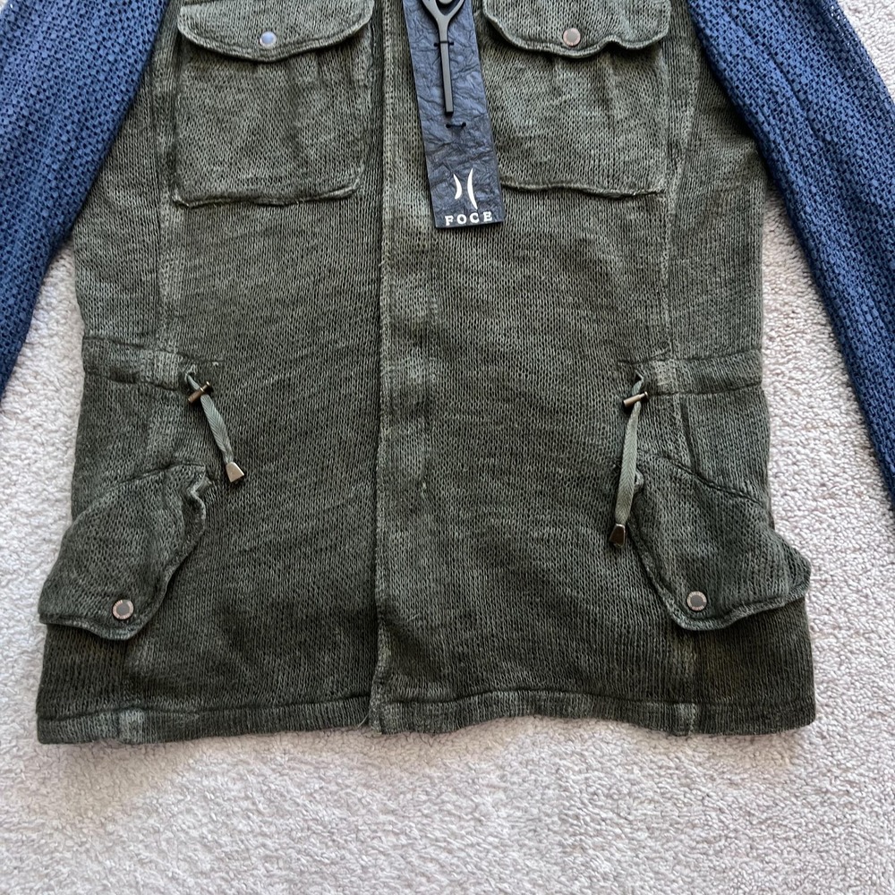 Project Foce Single Season Military Jacket Mens EU 48 Green Mesh Sleeve Full Zip - Picture 2 of 16